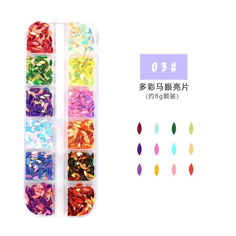 12 ячеек/коробка цветные сухие цветы для ногтевого дизайна | Красота и здоровье