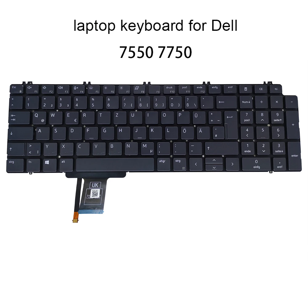 New German Backlit Keyboard For Dell precision 7550 7750 0NN0MK GR GE QWERTZ laptop keyboards light replacement original DLM19L5