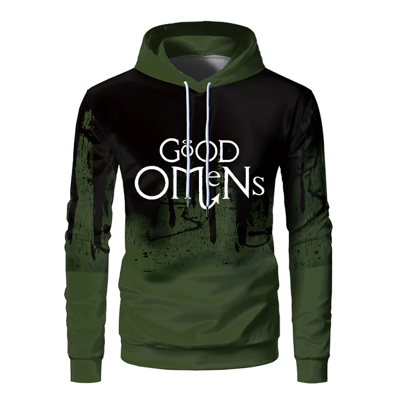 Худи с принтом граффити Good Omens для мужчин и женщин оригинальная креативная