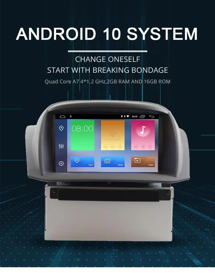 JDASTON Android 10 автомобильный dvd-плеер для Ford Fiesta 2008 2009 2010 2011 2012 2013 Мультимедиа gps стерео 2 Din автомагнитола