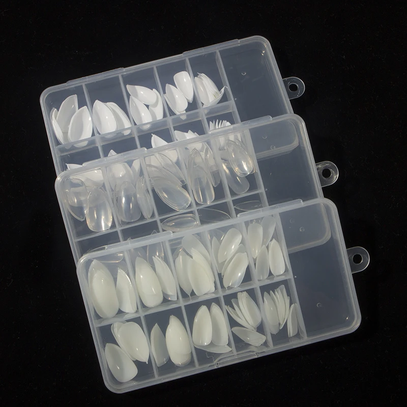 100 шт. в коробке или 600 упаковке Короткие накладные ногти с миндалем 10 размеров