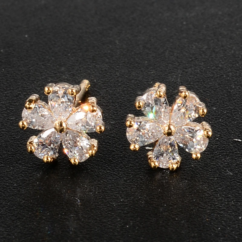 Высокое качество корейский цветок бабочка серьги гвоздики Подарки для женщин