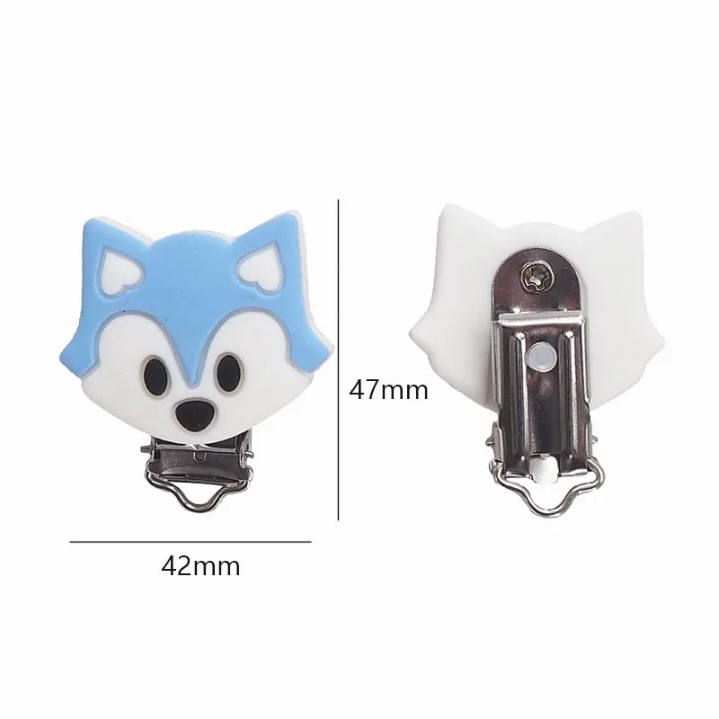 Chenkai-mordedor de zorro de silicona sin BPA para beb&eacute;, chupete de Animal para beb&eacute;, juguete sensorial, accesorios de regalo, 5 piezas-3