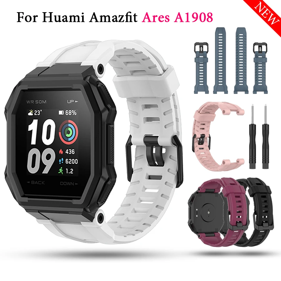 

Силиконовый ремешок для смарт-часов Huami Amazfit Ares, Сменные аксессуары, ремешок для часов Xiaomi Huami Amazfit a1932, ремешок для браслета