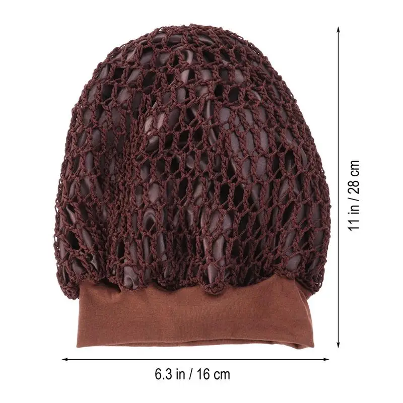 

Double Tinted Hair Net Elastic Knitted Wide-Brimmed Night Cap Sleeping Head Cover Hair Accessories For Woman Black