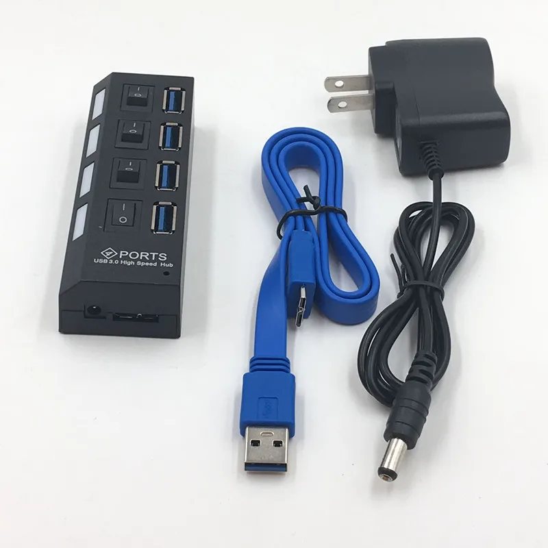 4Port Micro USB Hub3.0 Splitter for Tablet Laptop Computer Notebook High Speed 480Mbps 30 Hub LED with ON/OFF Switch | Безопасность и