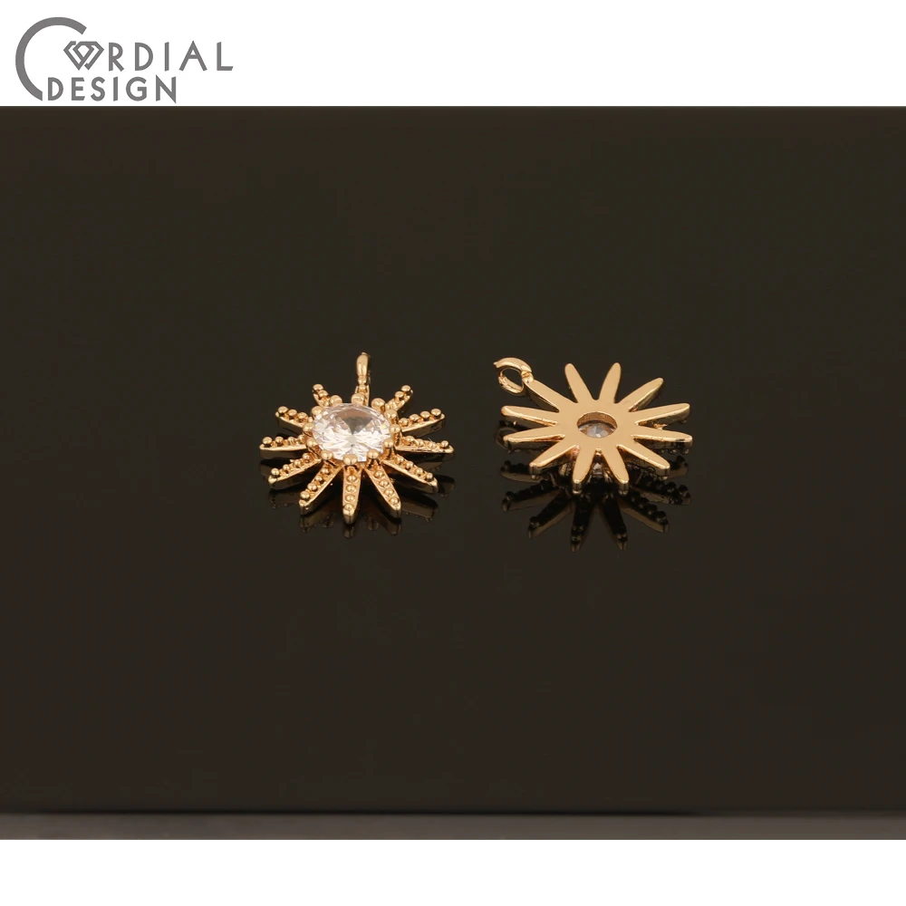 

Cordial Design 50Pcs 15*17MM CZ Charms/Hand Made/Earrings Accessories/Jewelry Findings & Components/Earrings Making/DIY Pendant