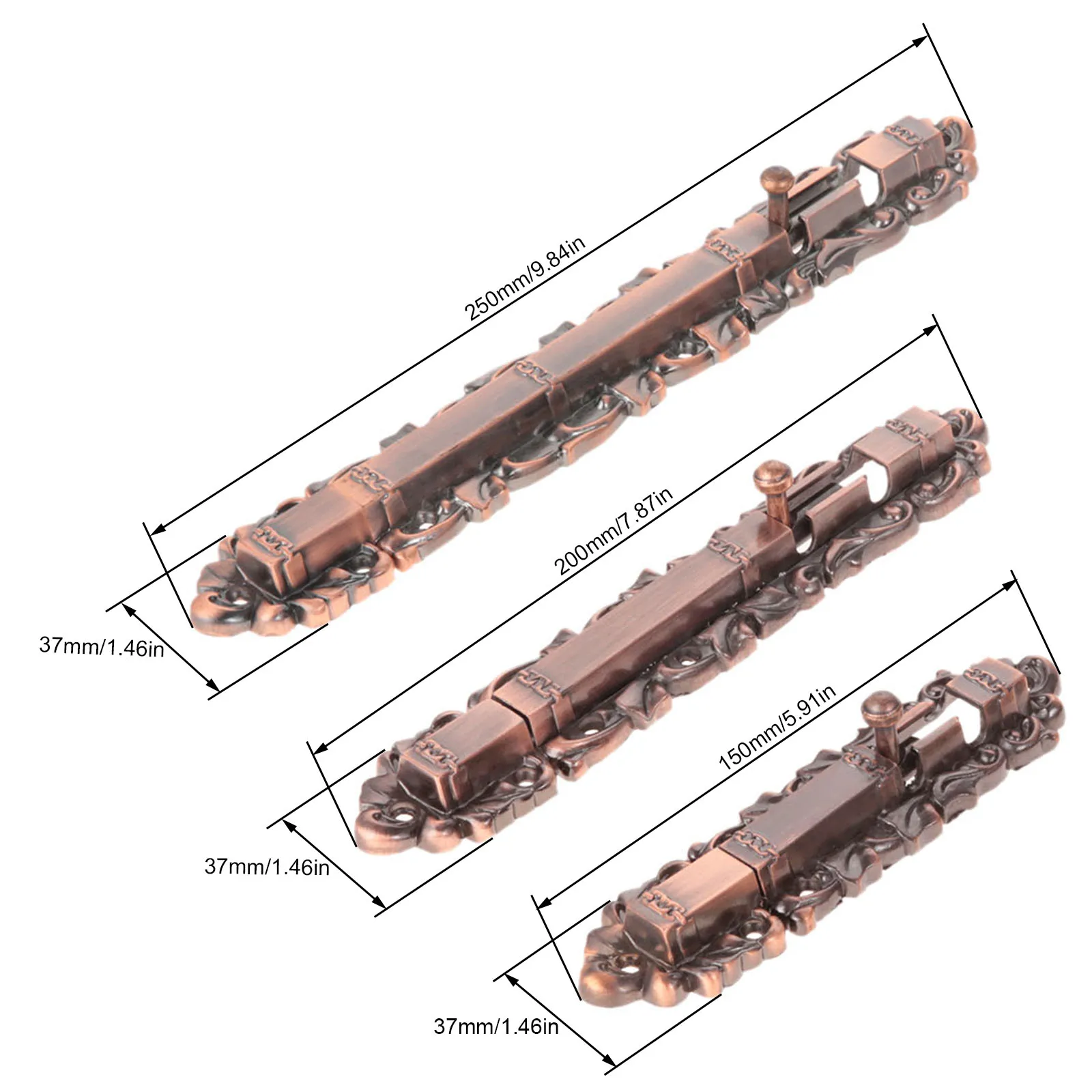 1 шт. античный дверной болт из сплава бронза/красная медь защелка для ворот