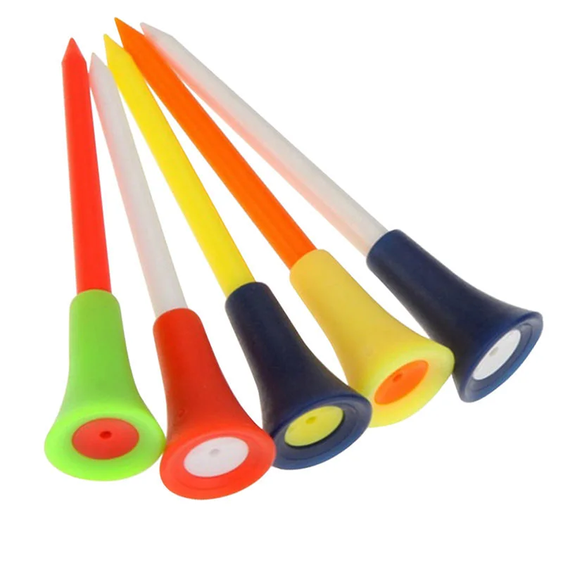 

10/15/20Pcs Golf Tools 83mm Multicolor Plastic Golf Tees Rubber Cushion Durable Golf Tees Golf Accessories
