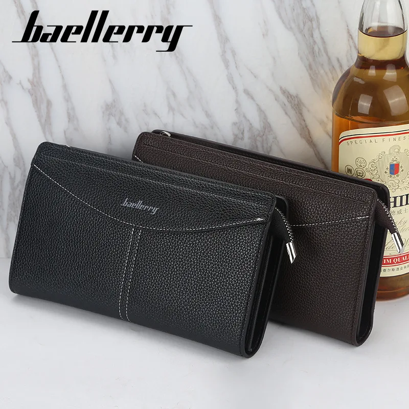 Клатч Baellerry для мужчин вместительные кошельки с держателем карт брендовый бумажник на молнии из