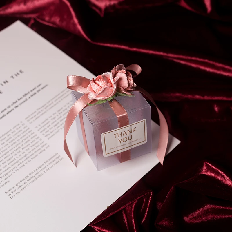 Пластиковая прозрачная коробка конфет милая Свадебная подарочная спасибо