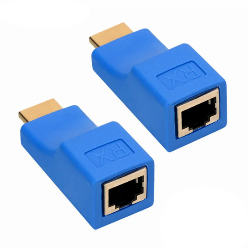 HDMI-совместимый удлинитель 4K RJ45 порты Сетевой до 30 м больше CAT5e / 6 UTP фотокабеля |