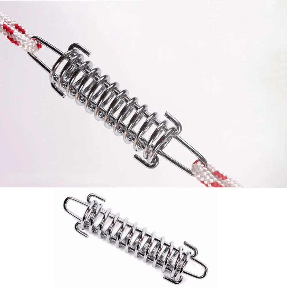 

5pcs Tent Wind Spring Wind Rope Buckle Outdoor Camping High Strength Steel Rope Buckle Tent Fixed Buckle Spring Hook Buckle