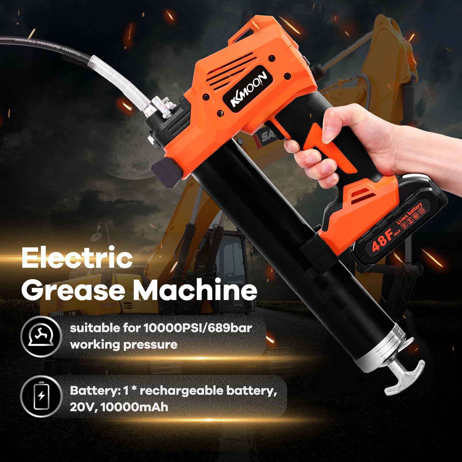 

S88 Cordless Rechargeable Electric Grease Machine High Pressure Car Lubricating Oil Refueling Tool