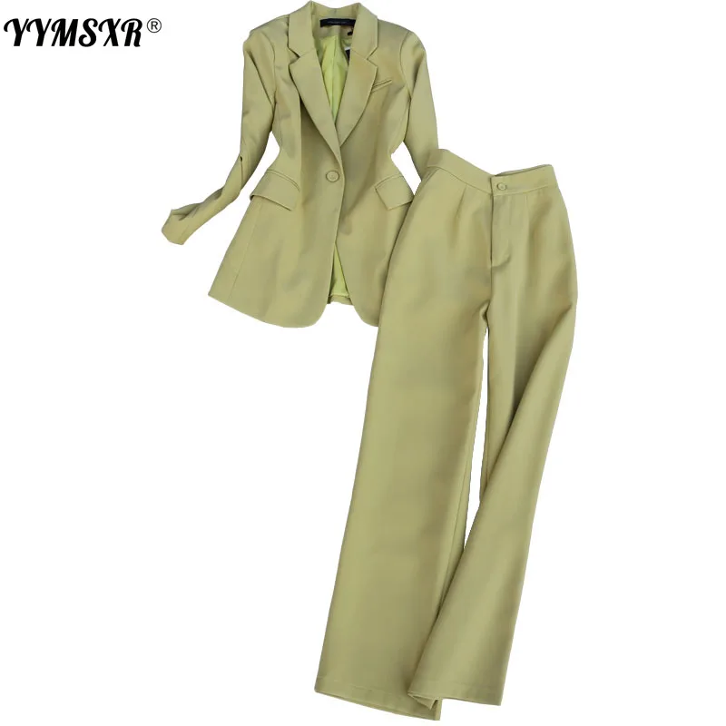 

Two-piece High-quality Office Women's Suit Elegant Slim Long Sleeve Ladies Jacket High-waist Trousers 2021 Spring and Autumn New