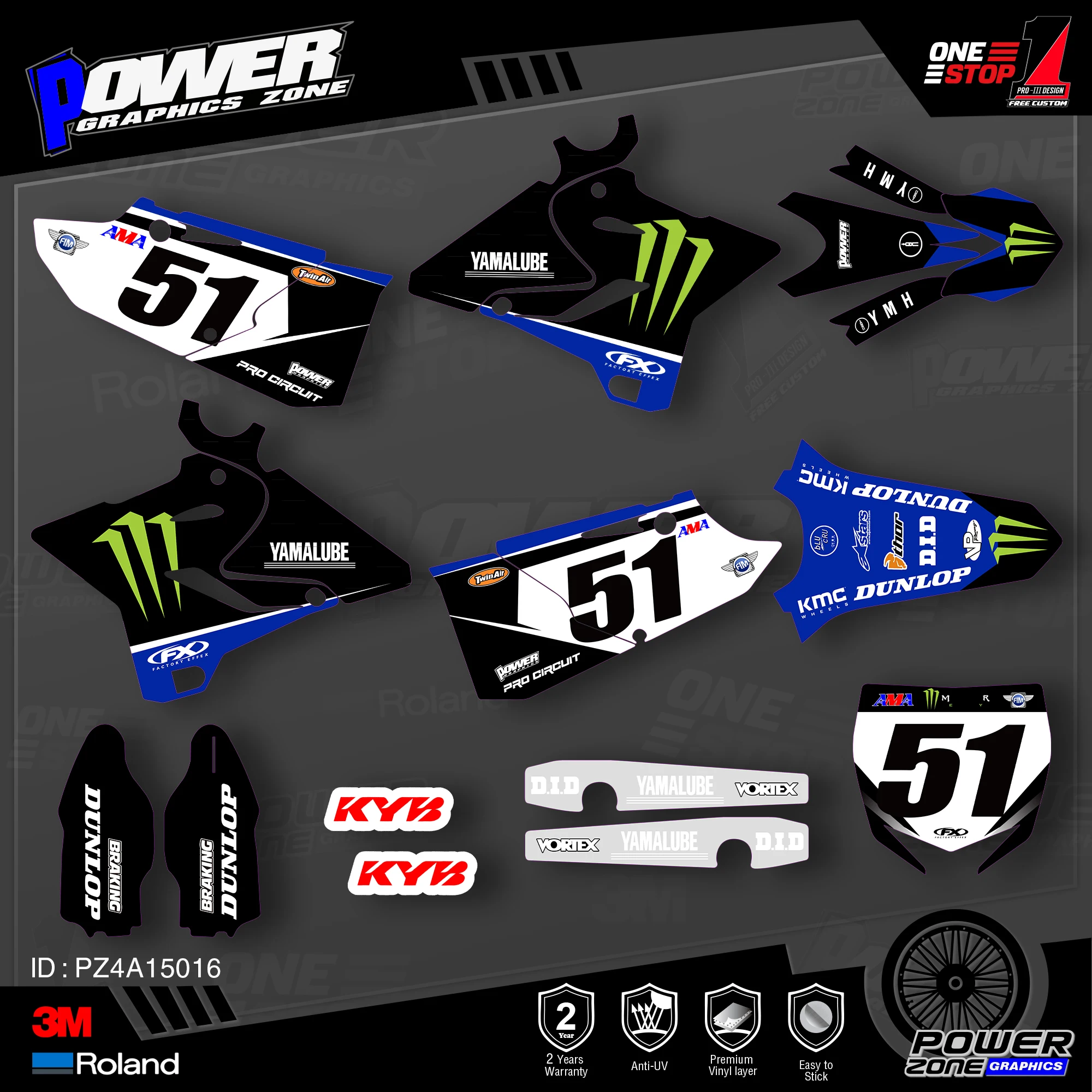 PowerZone пользовательские команды графики фоны наклейки 3 М Набор для YAMAHA 2015 2016 2017 2018