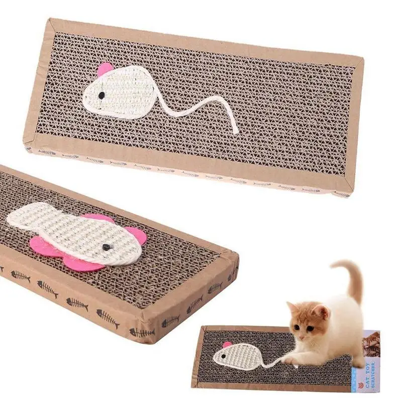 Сделано из гофрированного абсолютно коричневый мышь стиль Pet Cat Царапина игровой коврик гофрированная безопасная карточная доска Скребок Игрушка