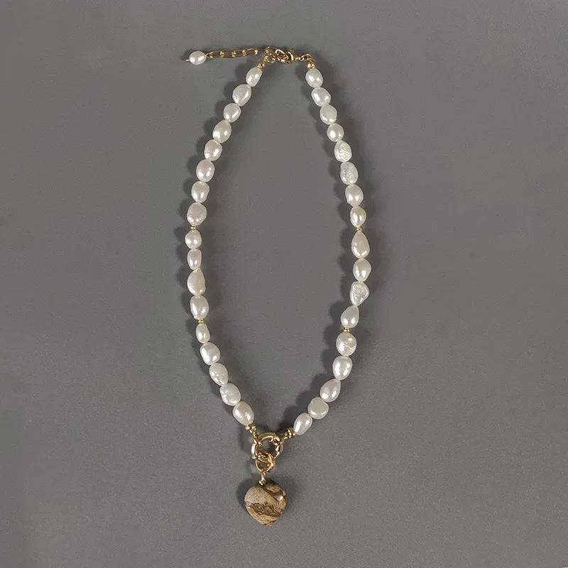 Цепочка Из Нержавеющей Стали богемная жемчужная подвеска в стиле барокко