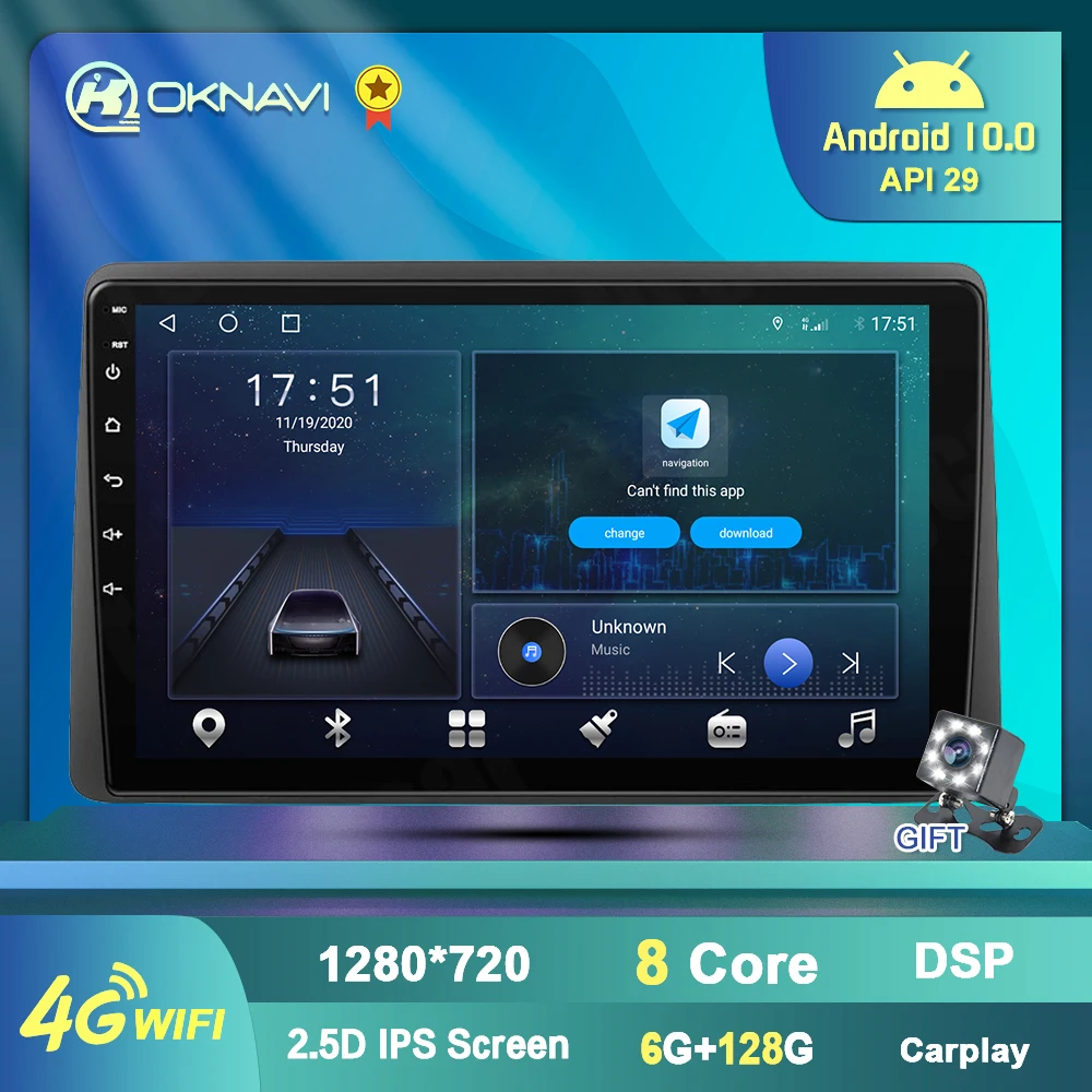 2 Din Android 10 плеер для Renault Dacia Duster 2018 2019 мультимедийный GPS навигатор Camera4G Wifi BT Carplay DSP
