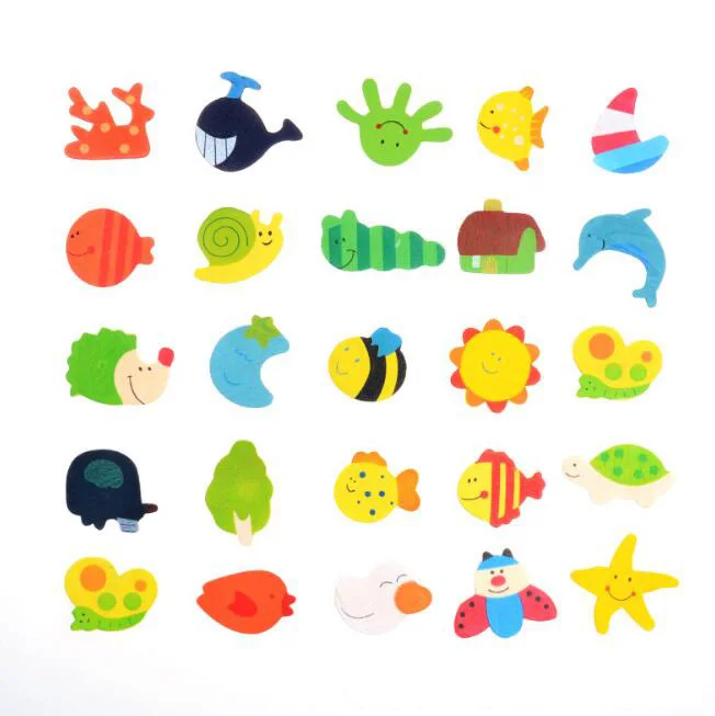 

12 Pcs/set Cartoon Animal Wooden Refrigerator Fridge Magnet Stickers Kid Children Educational Development Figure Toys