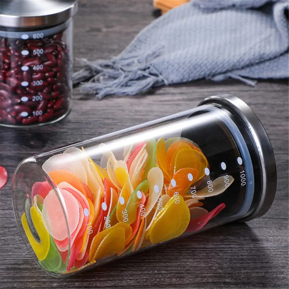 Банка для хранения еды стеклянная банка с герметичной бамбуковой крышкой чая