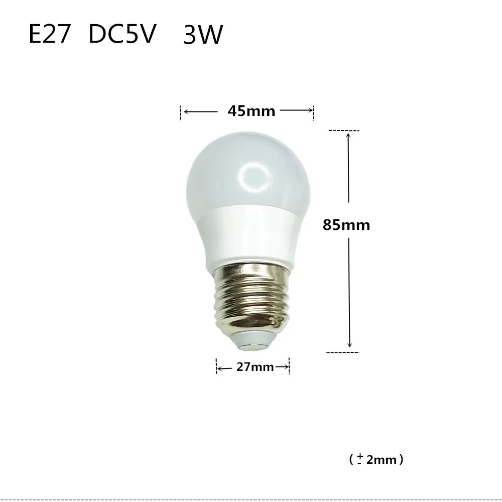 DC 5v E27 светодиодный лампы AC6V e27 DC4.5V низкая лампочка напряжения USB Мощность питания