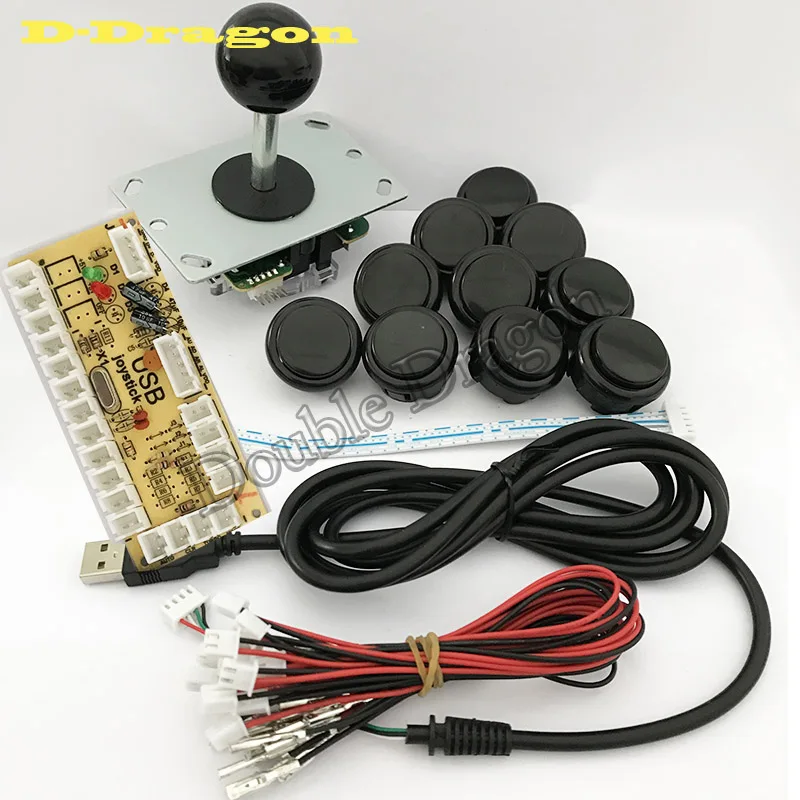 

DIY Handle Arcade Set Kits Replacement Part USB Cable Encoder Board PC Joystick Push Buttons 6 Colors For JAMMA Fighting Machine