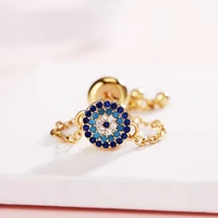 blue rhinestone beads eyes round finger rings for women zirconia adjustable engagement bridal little thumb ring jewellery female