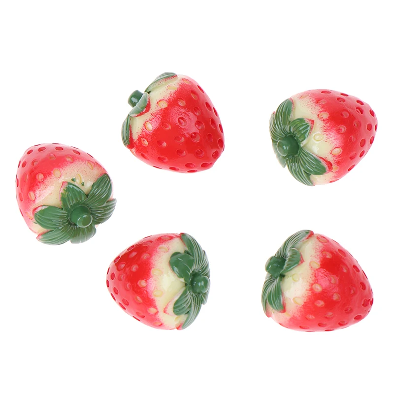 

5PCS 1:12 Dollhouse Miniatures Resin Mini Strawberry DIY Phone Case Accessories Figurine Cabochon Toys Kids Kitchen Toy