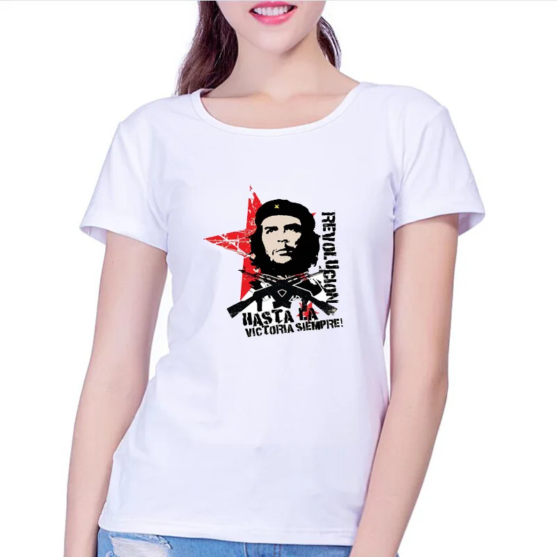 

Che Guevara Hero Women T Shirt Printed Short Sleeve T-Shirts Hipster Lady Tops Tees Cool High Quality Male T-Shirt