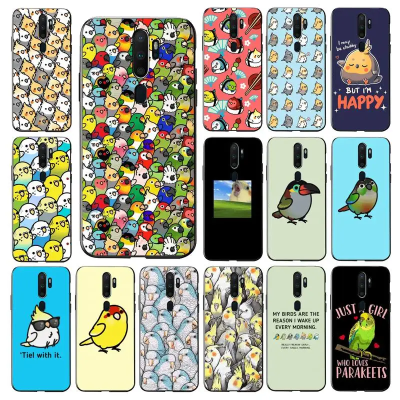 

YNDFCNB Chubby Cockatiels Parrotlets Hello Parrot Bird Phone Case for Vivo Y91C Y11 17 19 17 67 81 Oppo A9 2020 Realme c3