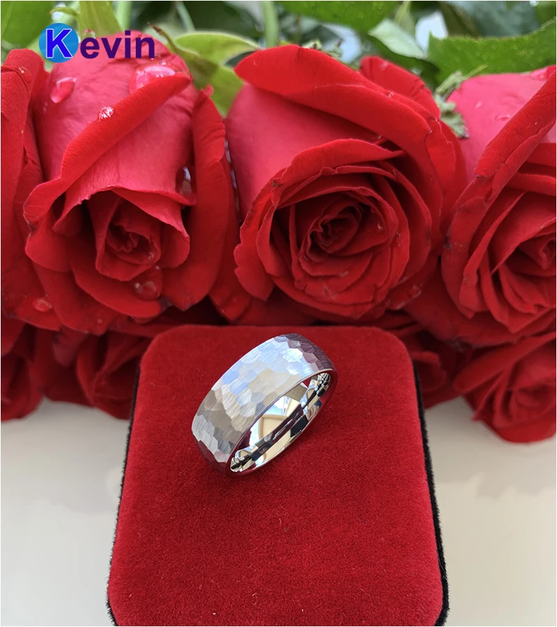 Обручальное кольцо для мужчин и женщин вольфрамовое с многогранной матовой