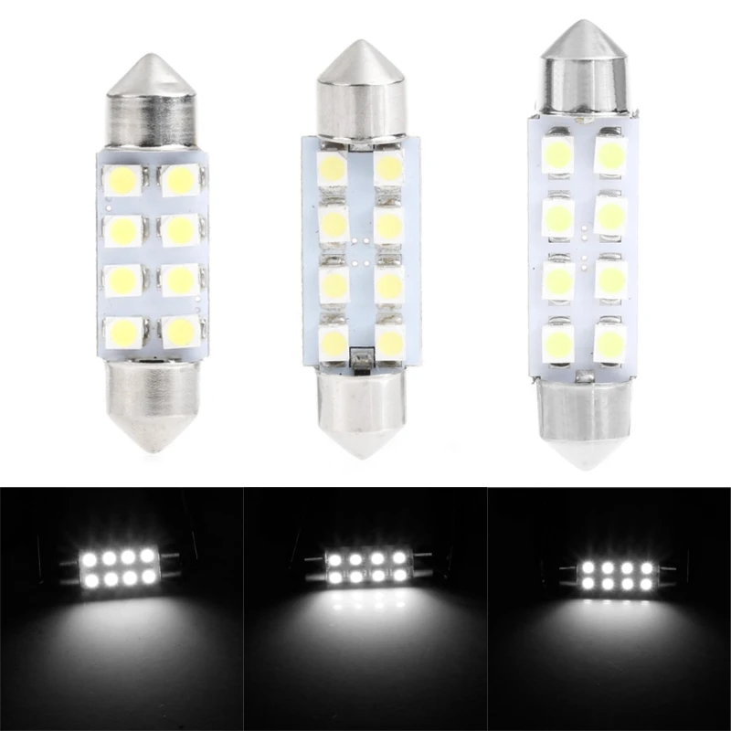 

YAM 1 Pc 41mm LED Light 1210 8 SMD Car Dome Double-Tip Roof Bulb Reading Lamp