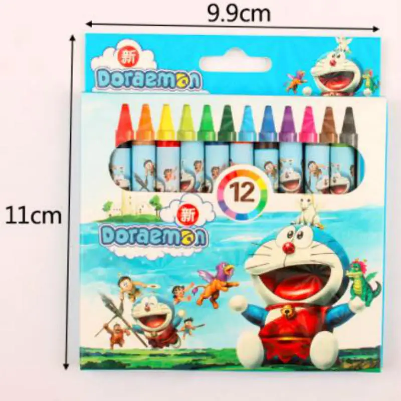 Doraemon Kawaii мультяшная масляная кисть 12 цветов детская художественная картина-раскраска мелки студенческие принадлежности офисные принадлежности обратно в школу - Цвет: Doraemon