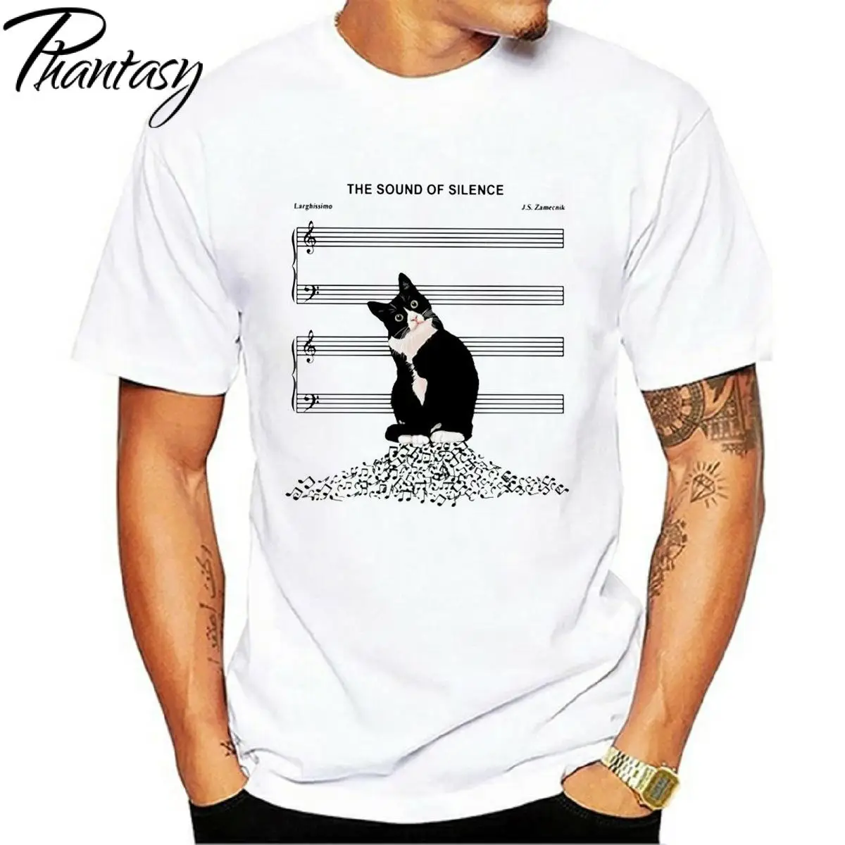 

Phantasy Black Cat Printed Fashion T-Shirts Summer Short Sleeve Casual Men's Clothing O-Neck Straight Tees Plus Size Sports Tops