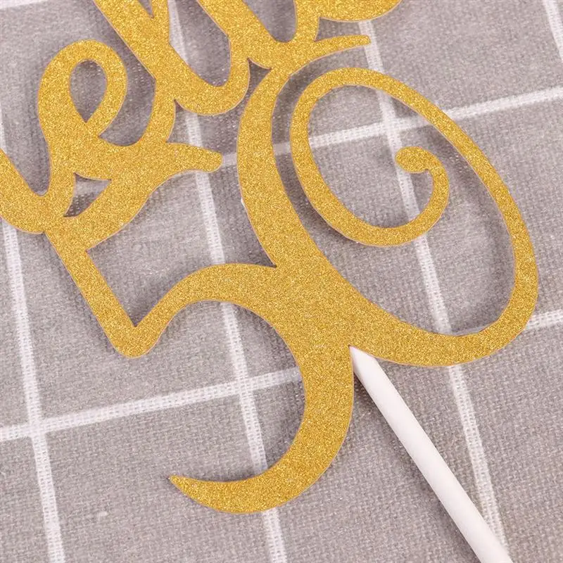 6 шт. украшение для торта креативный день рождения Hello 50 блестящая бумага десерт