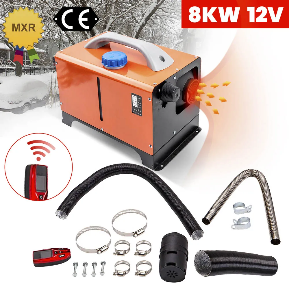 

12V 8KW Diesel Air Heater LCD Switch For Truck Caravan Bus Lorry 8000w SUV Red