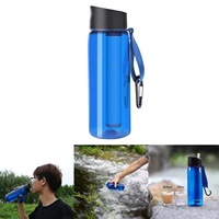 650ml outdoor water filter bottle survival camping water filtration bottle straw purifier for camping hiking traveling 22oz
