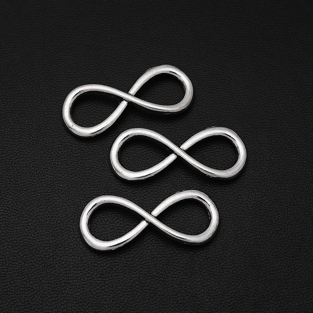 12 шт./лот 13x31 мм посеребренные соединители Infinity Love с античным покрытием подвески 8
