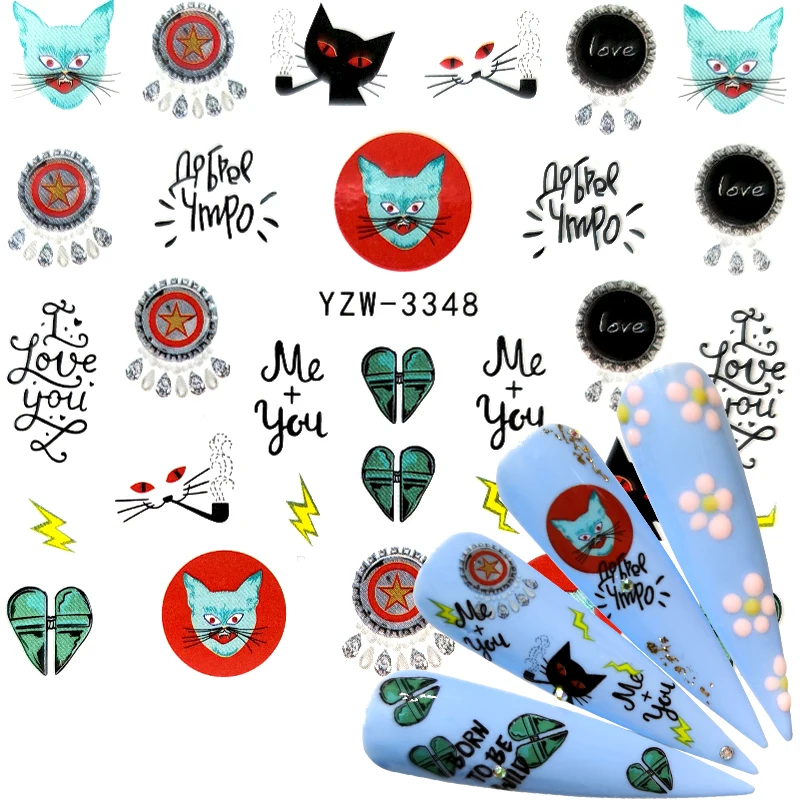 

2023 NEW Designs Wolf/Vintage/Flamingo Noble Necklace Nail Art Water Decals Transfer Sticker Manicure Nail Decoration