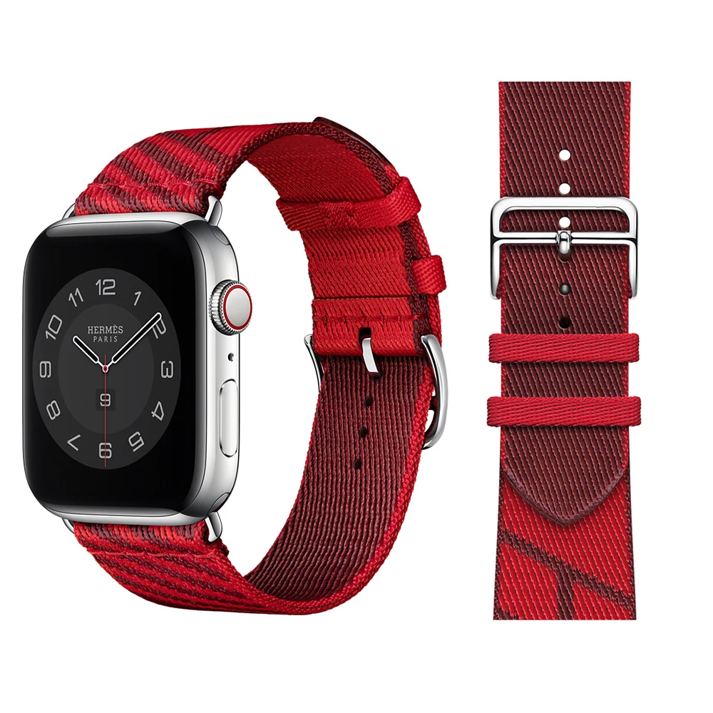 For Apple watch Nylon band for 41mm 45mm Jumping Single Tour strap 40mm 44mm 38mm 42mm series 7 6 54321 SE smart watch Bracelet