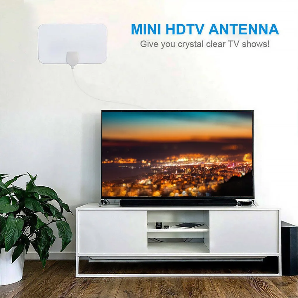 Комнатный усилитель сигнала HD цифровая ТВ антенна TV 4K Диапазон 200 миль 25 дБ для VHF
