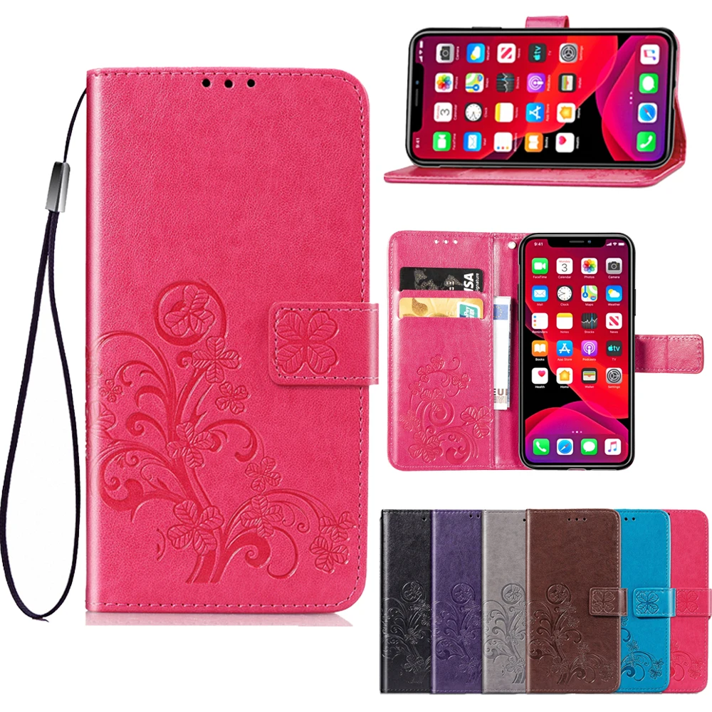 flower phone stand case for iphone 7 6 6s 8 plus x xs 11 pro max xr magnetic buckle floral case flip card holder wallet cover free global shipping