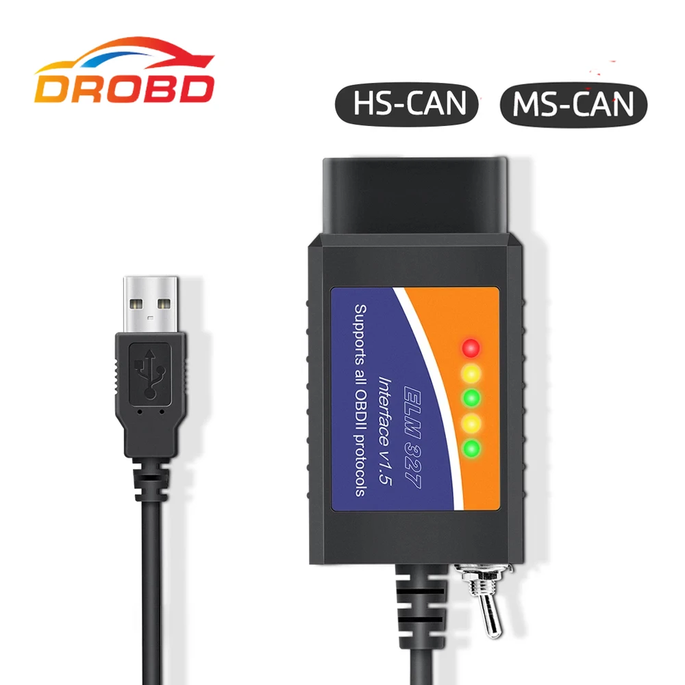 ELM 327 V1.5 USB переключатель ELM327 для Ford Forscan elmконфигурационный считыватель кодов