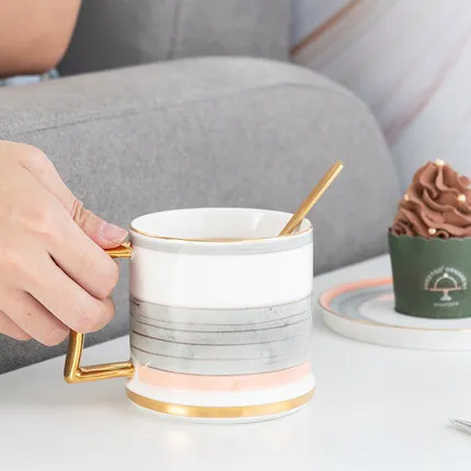 Роскошная керамическая кружка портативная чашка для кофе ручной работы