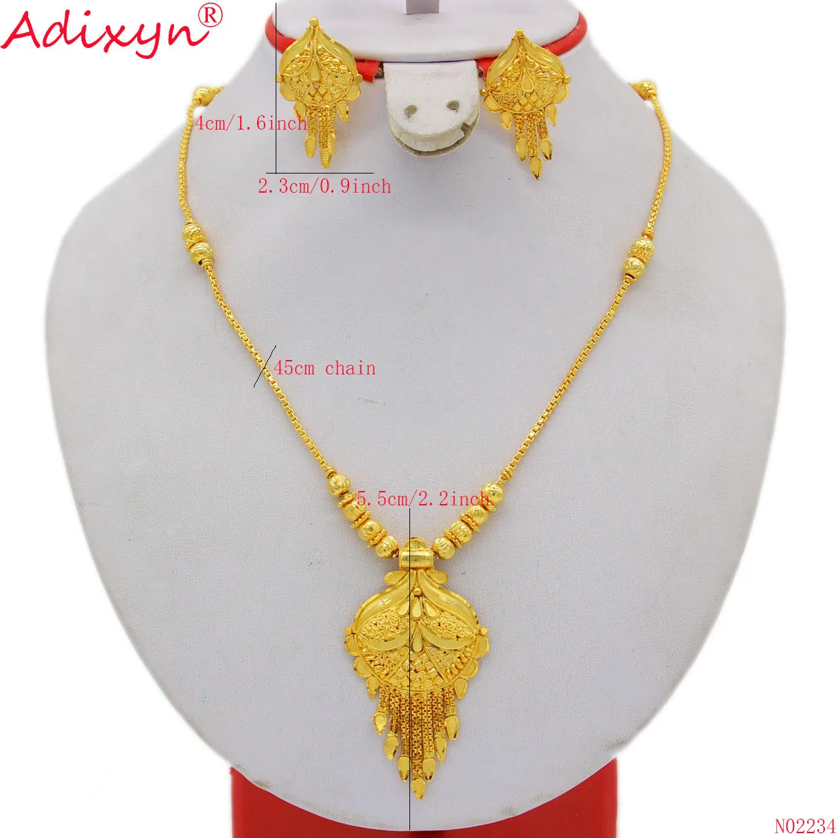 Adixyn чокер с цепочкой серьги набор украшений для женщин девочек Золотой Цвет Медь