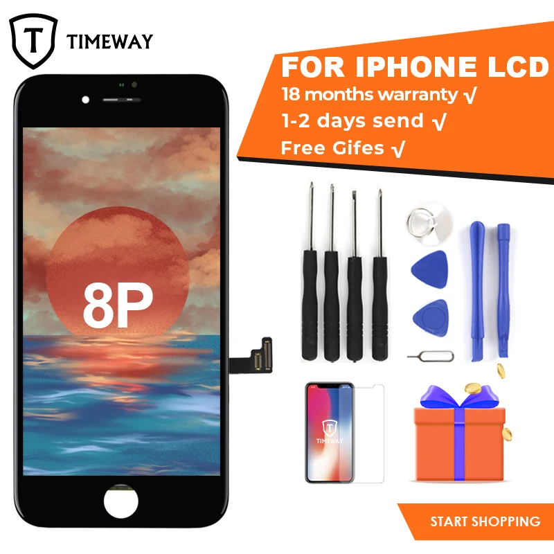 5 шт. ЖК-дисплей для iphone 8 Plus 100% протестирован OEM с дигитайзером в сборе 3D сенсорным