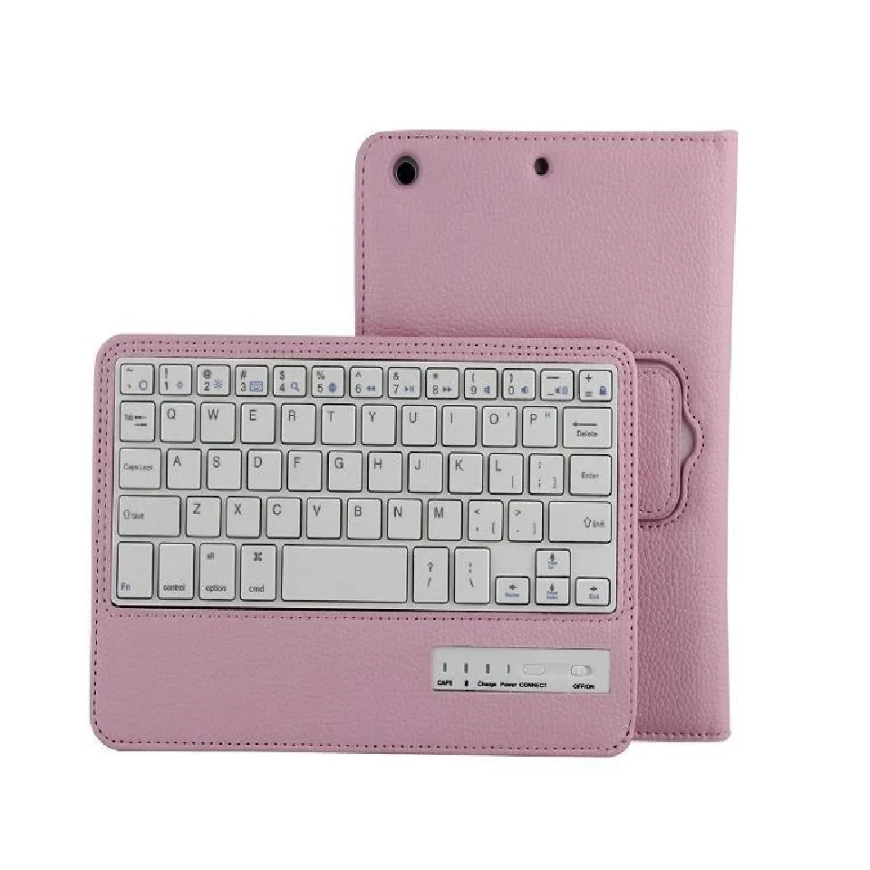 Pink 7,9 ''съемный чехол для iPad mini 2 mini 3 чехол с клавиатурой Bluetooth PU кожаный чехол для iPad mini 1 2 3 чехол для клавиатуры - Color: Pink