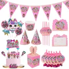 День рождения LOL куклы сюрприз DIY тема украшения принадлежности праздник тарелка ложка свадебный торт Топпер детские подарки