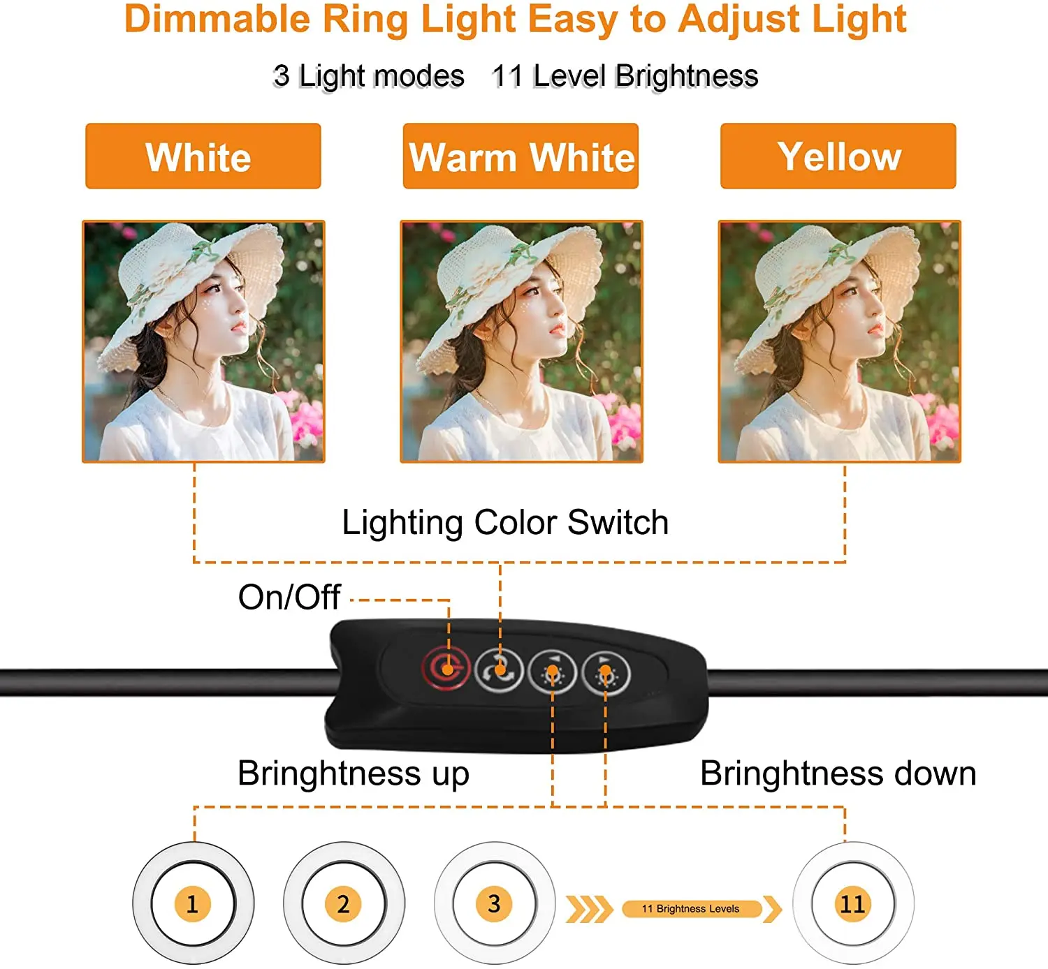 10 дюймовый кольцевой светодиодный светильник для фотосъемки селфи кольцевая